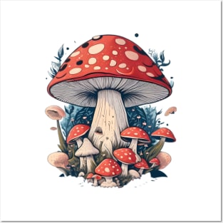 Mushroom forest nature fantasy illustration art Posters and Art